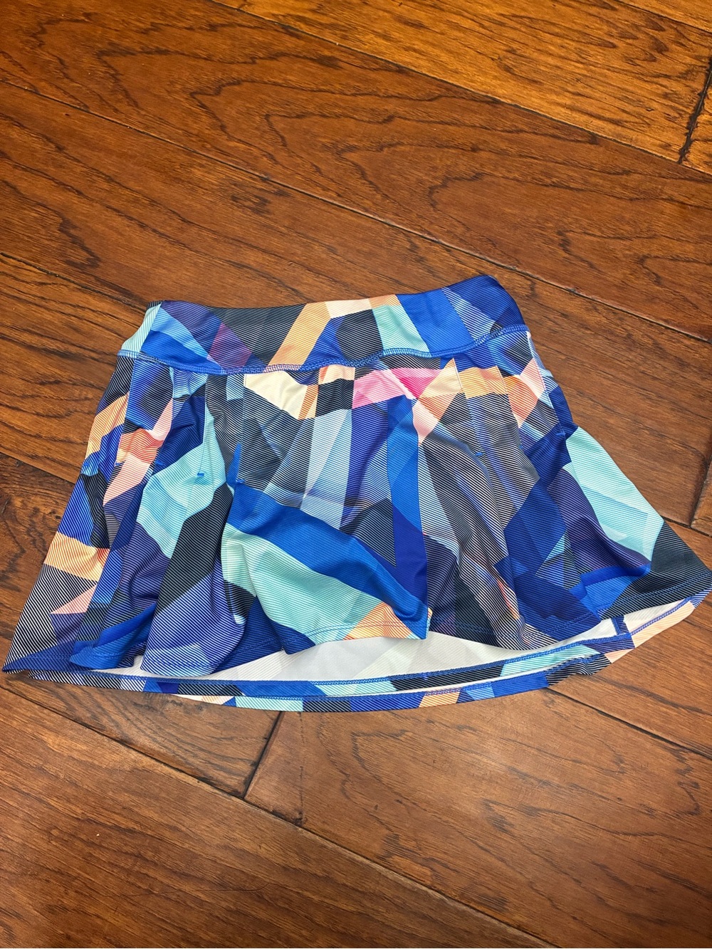 Athleta Electric Geo athletic Speed Skort Blue Running Tennis Skirt S gym sporty